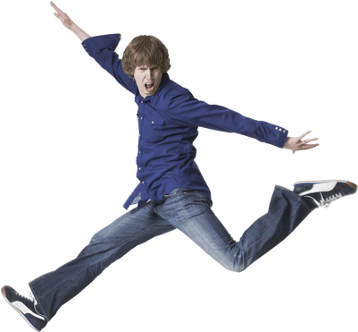Jumping Young Man (400x400), Png Download