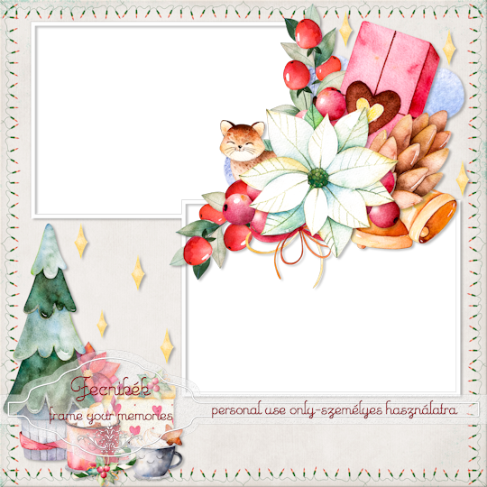 Christmas Cat - Greeting Card (540x540), Png Download