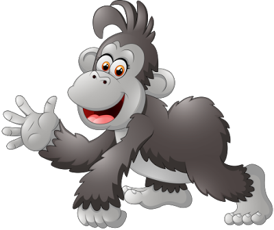 Baby Gorilla Clipart - Baby Gorilla Pic Cartoon (400x336), Png Download