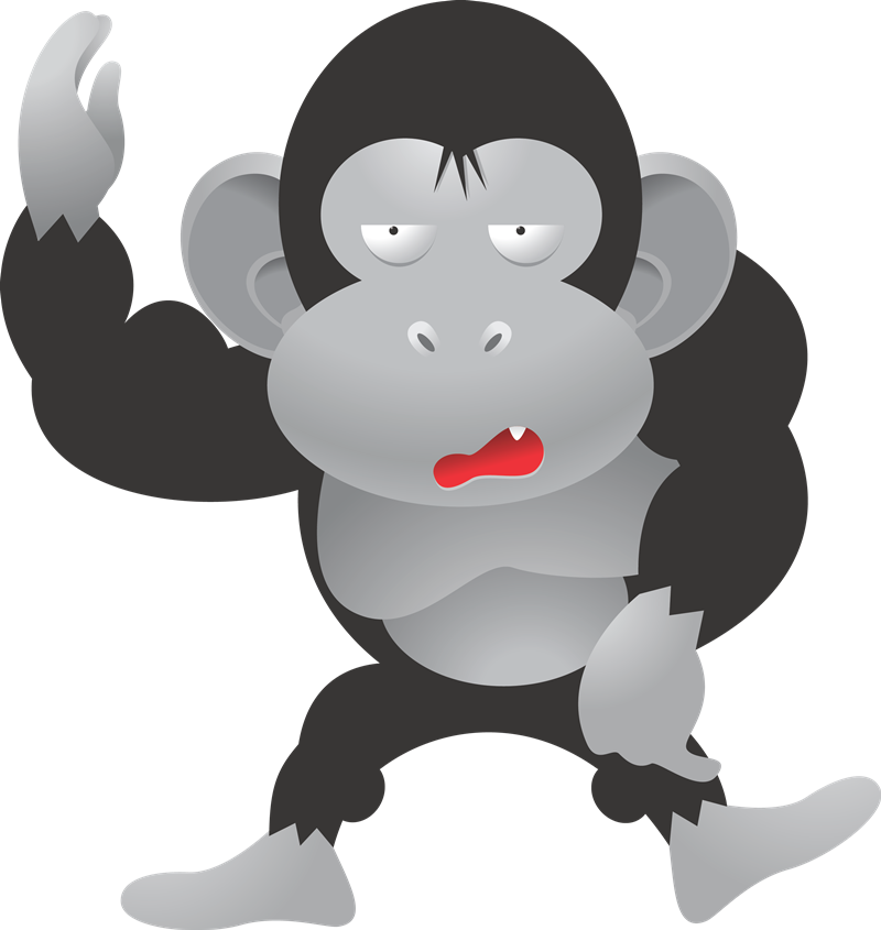 Gorilla Clipart - Fling Poo! Rectangle Sticker (800x845), Png Download