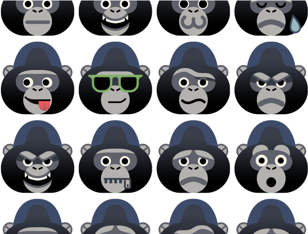 Free On Dumielauxepices Net - Kik Gorilla Smileys (640x480), Png Download