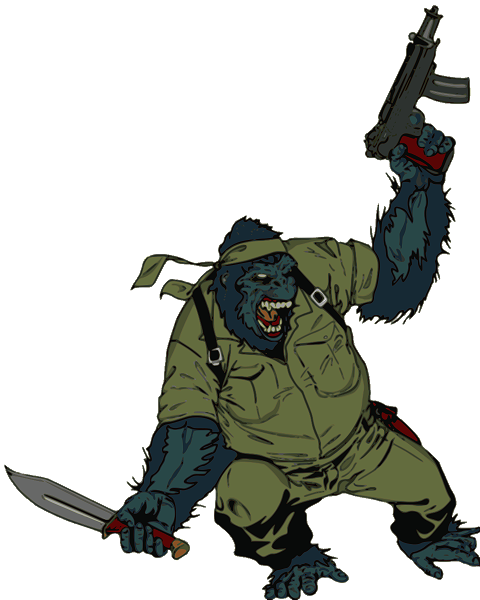 Custom Gorilla Soldier Shower Curtain (480x600), Png Download