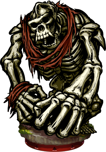 Gorilla Skeleton Figure - Illustration (347x496), Png Download