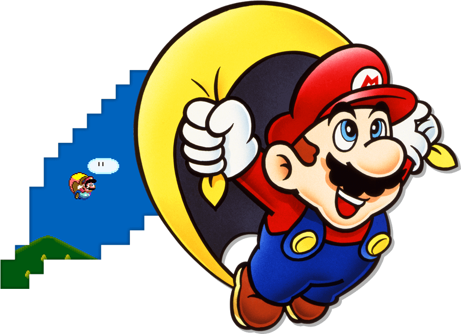 Cape Mario - Super Mario World Png (940x700), Png Download