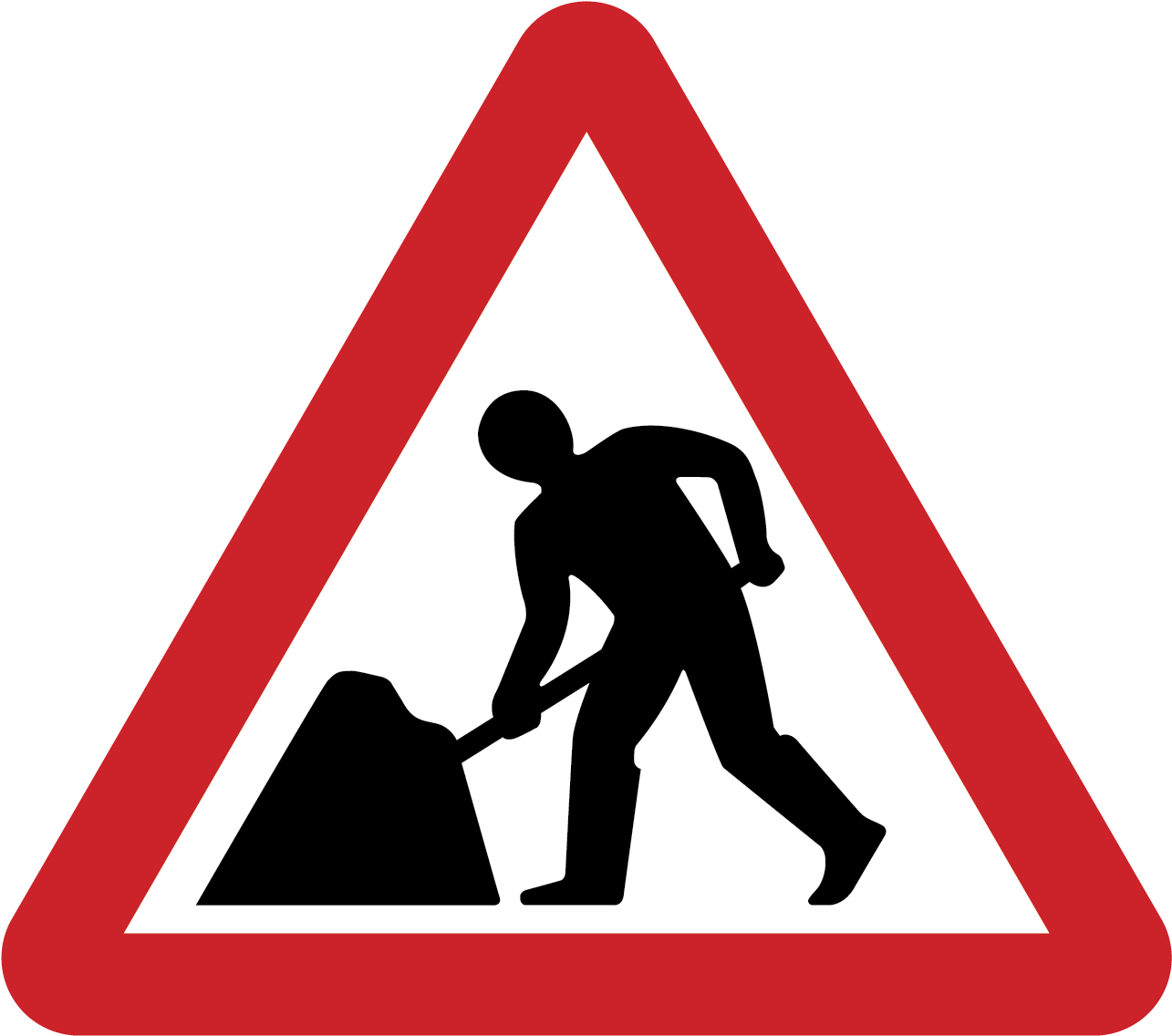 Road Signs Road Works (1336x1181), Png Download
