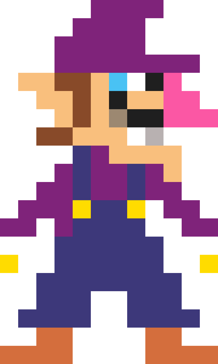 8 Bit Png Amp 8 Bit Transparent Clipart Free Download - Waluigi Pixel (840x1400), Png Download