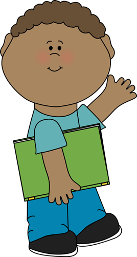 Boy Carrying Book And Waving - Waving Clipart (268x500), Png Download