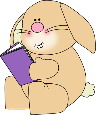Bunny Reading School Book Clip Art - Bunny Reading Clipart (334x400), Png Download