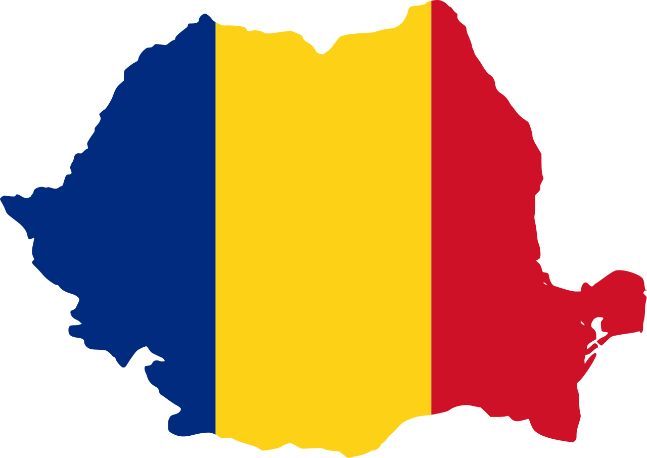 Romanian Studies - Romania Flag And Map (1280x906), Png Download