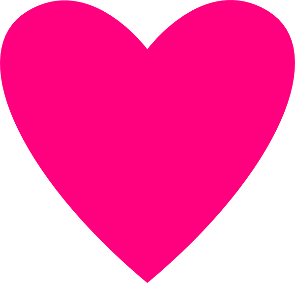 Hot Pink Heart Clip Art At Clker - Pink Heart Clipart Png (600x576), Png Download