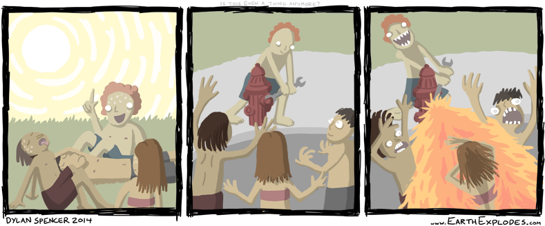 And Then The Earth Explodes - Cartoon (800x343), Png Download