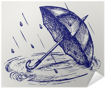 Download Rain Drops Rippling In Puddle And Umbrella - Drawing Of A Puddle  PNG Image with No Background 