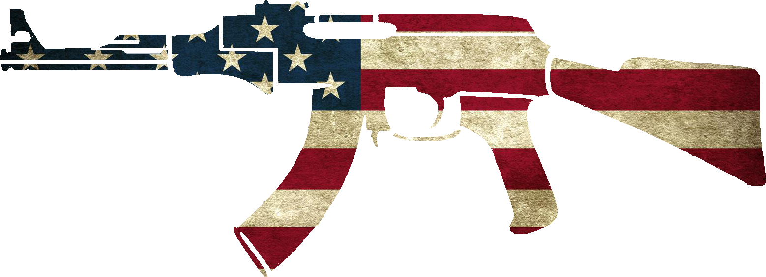 Grunge American Grunge American Flag Png - Ak 47 Con Bandera De Estados Unidos (1680x1050), Png Download