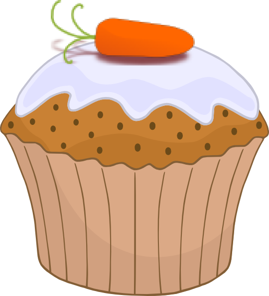 Small - Carrot Cake Cupcake Clip Art (540x595), Png Download