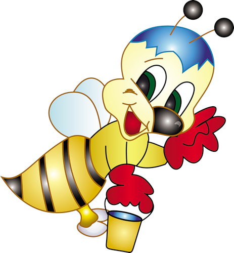 21 - Cartoon Bees (463x500), Png Download