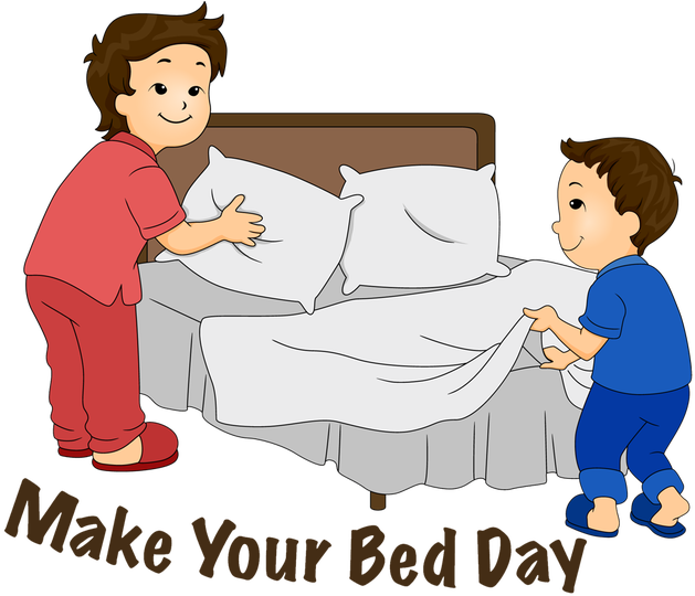 Make Bed Clipart - Make Up Bed Clipart (640x545), Png Download