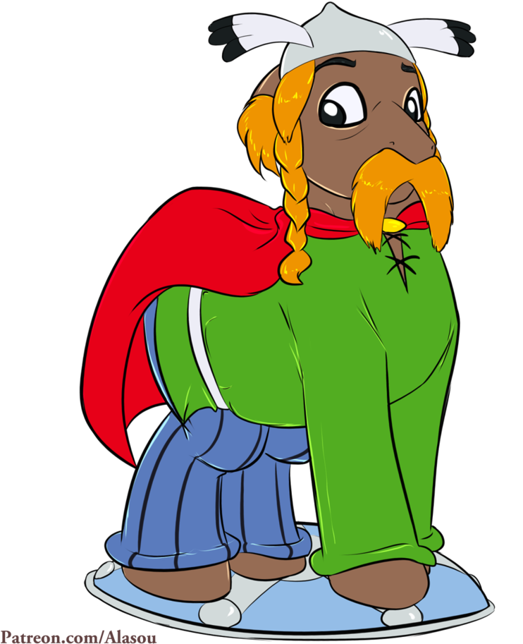 Alasou, Asterix, Moustache, Patreon, Ponified, Safe, - Vitalstatistix (819x1024), Png Download