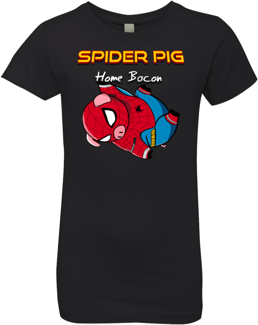 Spider Pig Hanging Girls Premium T-shirt - T-shirt (1155x1155), Png Download