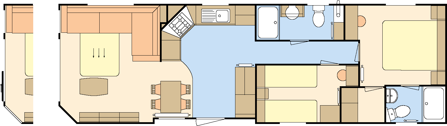 2019 Mayfair 38 X 12 2 Bed - Cartoon (1600x456), Png Download