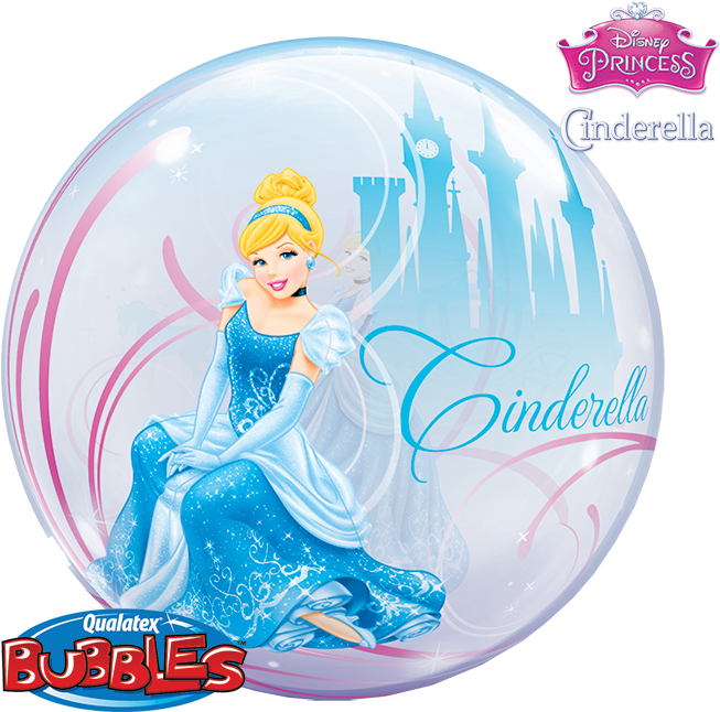 Disney Princess Bubble Balloon Cinderella - 22" Cinderella's Royal Debut Bubble Balloon (706x703), Png Download