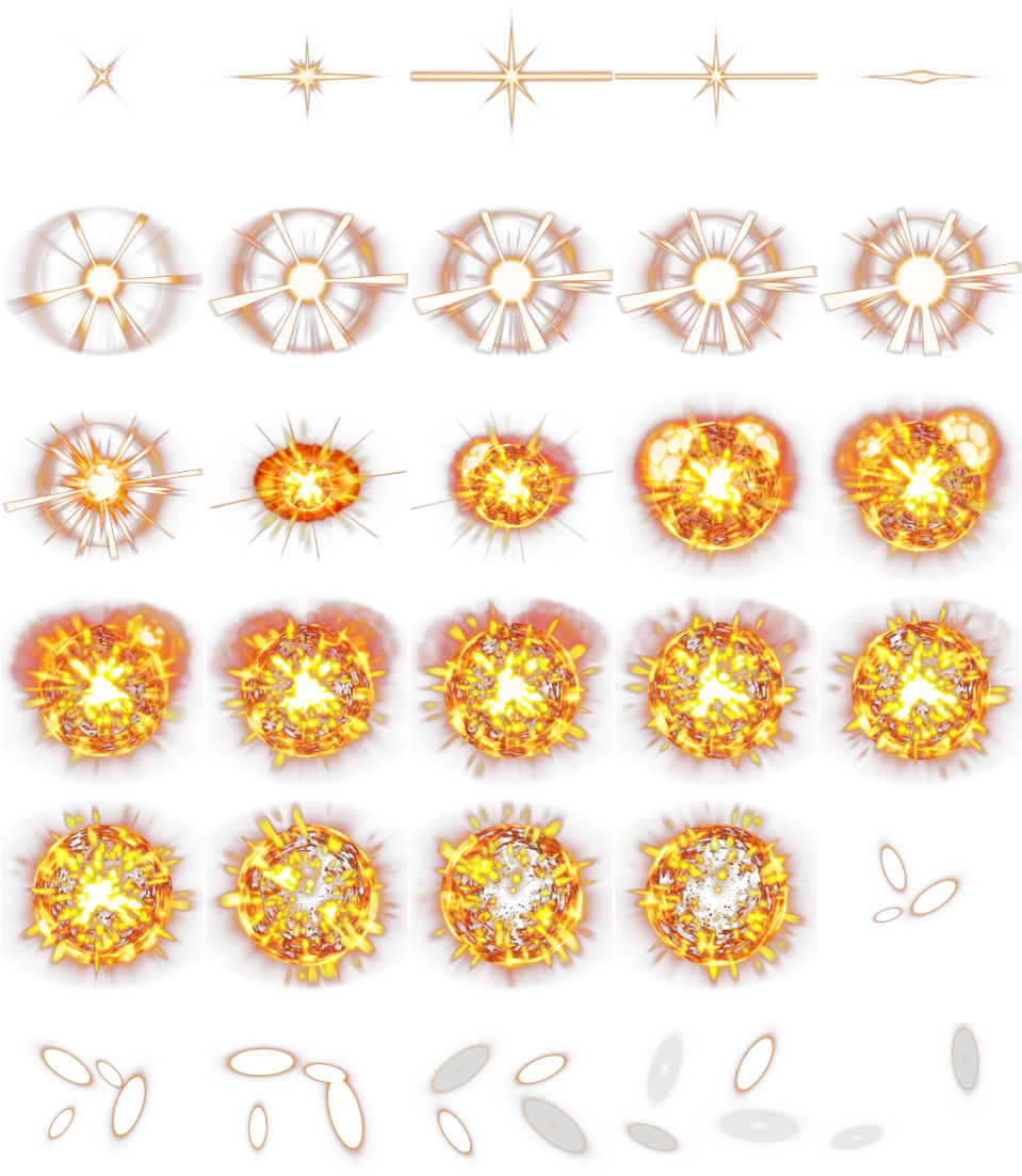Fire3 - Sprite Explosao Png (960x1152), Png Download