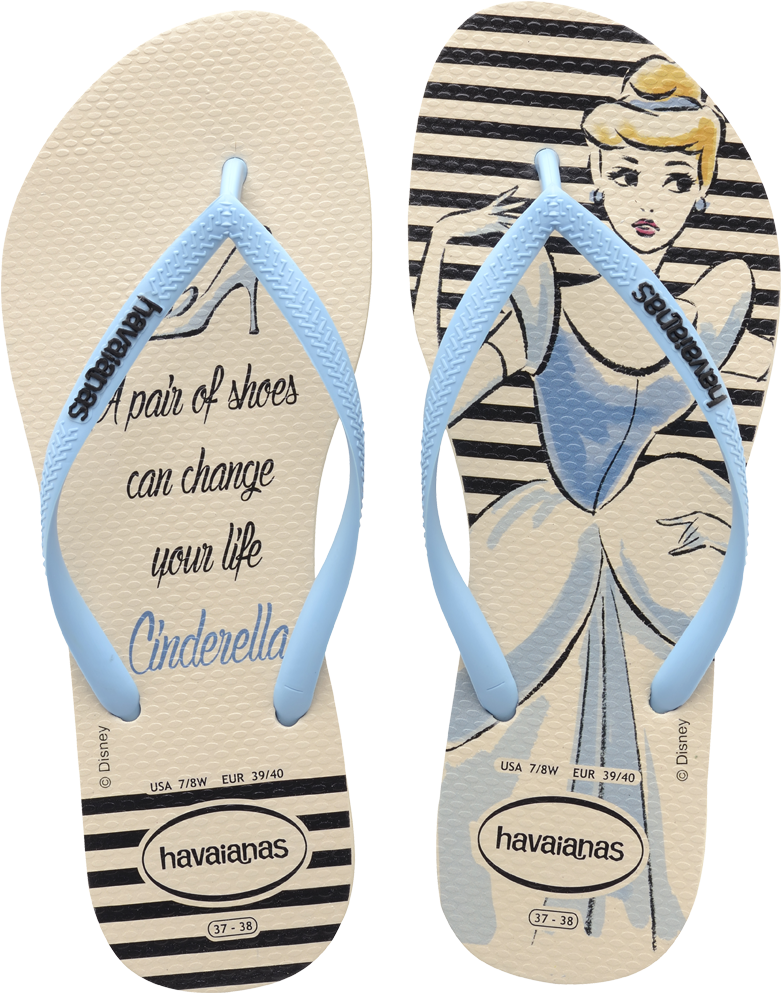 Cinderella Flip-flops - Havaianas Women's Princesa Flip-flops - Cinderella (780x1000), Png Download