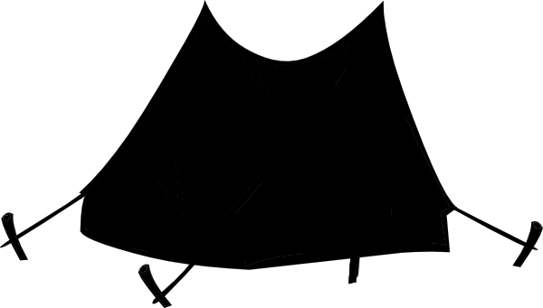 Tent Clipart Silhouette - Silhouette Of A Tent (600x341), Png Download
