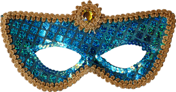 [ Img] - Mascara Azul Png (600x314), Png Download