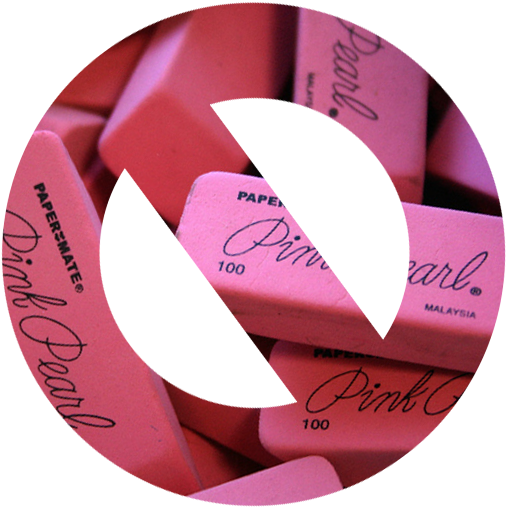 Don't Erase, Mask It Away - Papermate 70501 Pink Pearl Eraser Large Three Per Pack (526x525), Png Download
