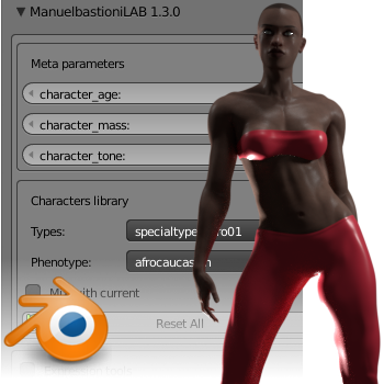 The Skeleton Is Auto-fitted To Morphings, Without Needing - Manuel Bastioni Lab Blender (350x350), Png Download