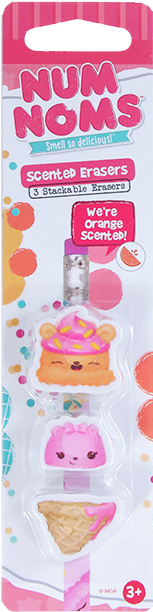Num Noms Eraser Orange Front - Scentco Num Noms Mint Chocolate Erasers 3 Pack (750x750), Png Download