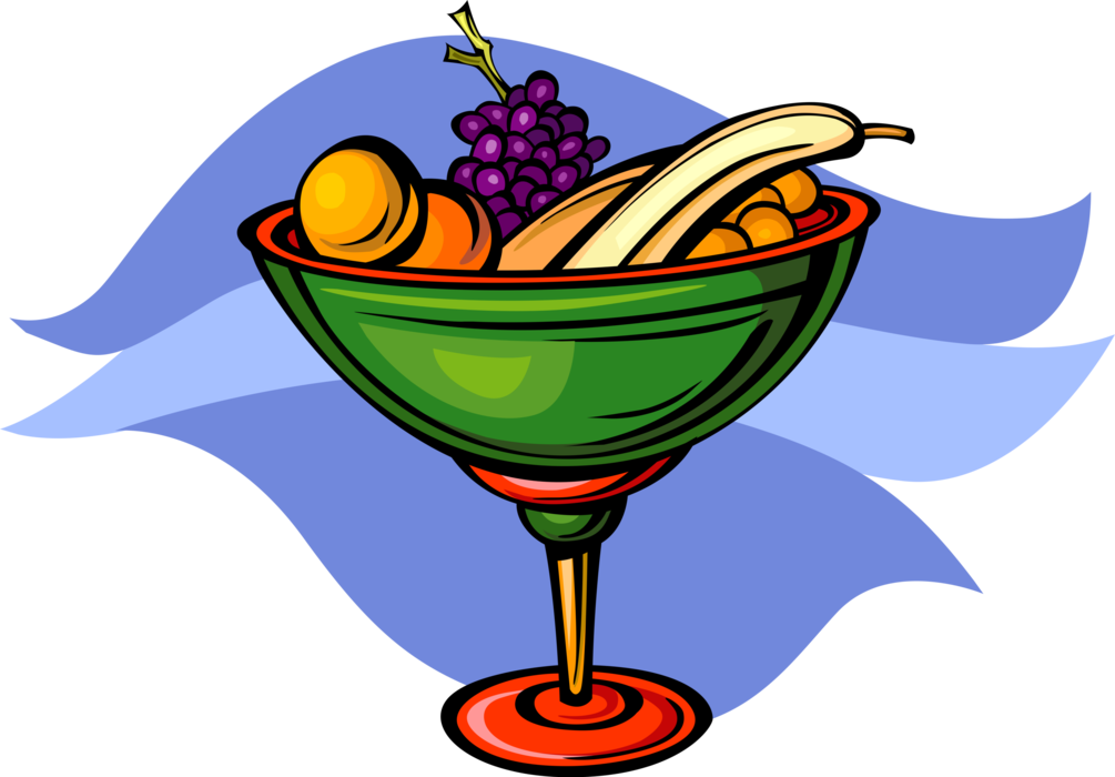 Vector Illustration Of Bowl Of Fruit With Bananas, - Classic Cocktail (1005x700), Png Download