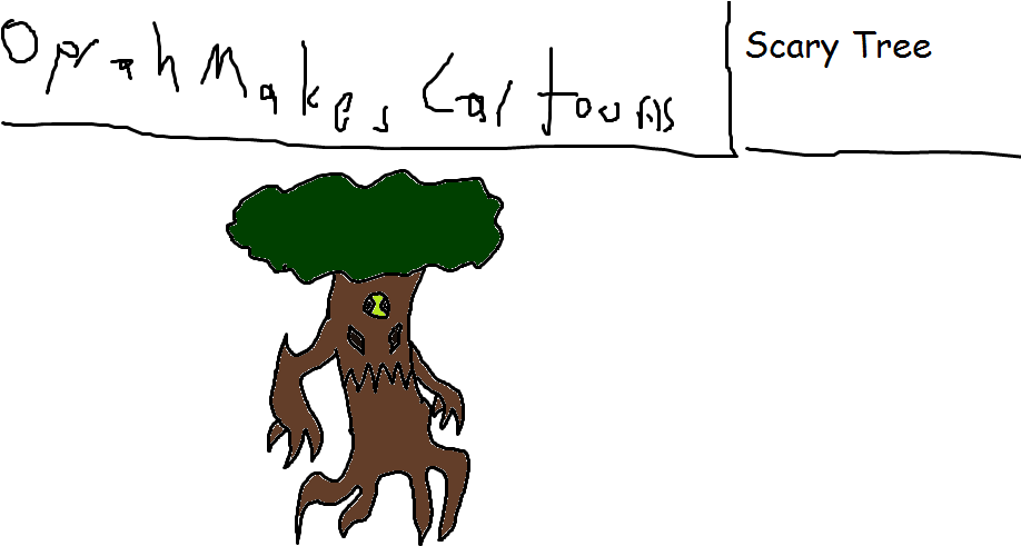 Scary Tree - Eatle Oprah Makes Cartoons (928x494), Png Download