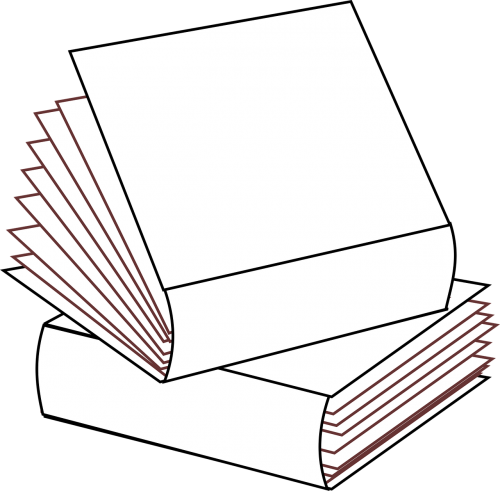 Stacked 2 Books No Colors,stacked Books,multiple Books,books - Book No Color (500x491), Png Download