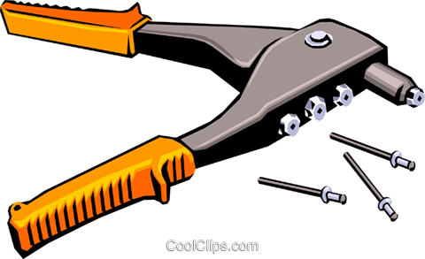 Riveter With Rivets Royalty Free Vector Clip Art Illustration - Metalworking Hand Tool (480x293), Png Download
