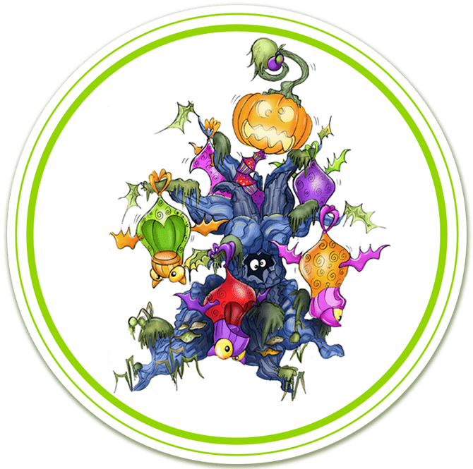 The Moodsters Scary Tree Ride Design Sketch The Moodsters - Design (670x665), Png Download