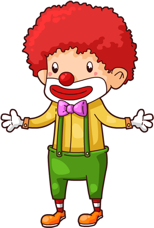 Clown Clipart Children's - Cute Clown Cartoon (398x540), Png Download