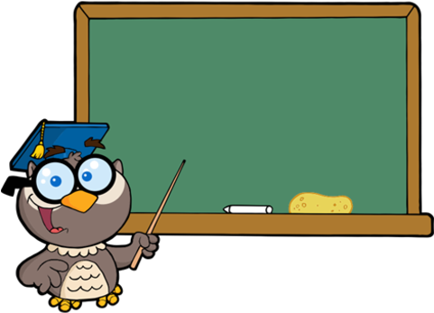 Pizarrón Verde - Owl Teacher Cartoon (480x480), Png Download