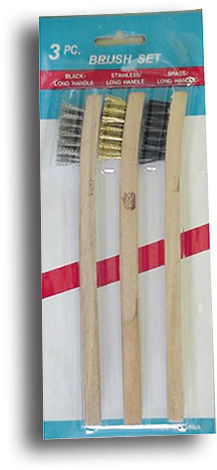 Three Piece Wire Tooth Brush Set - Paint Brush (500x500), Png Download