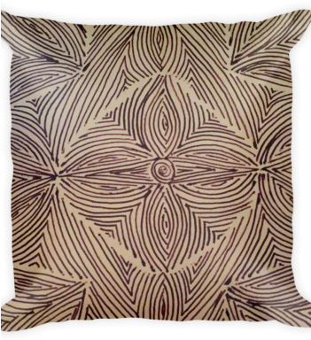 Burnished Black Scribble Pillow By - Cushion (350x435), Png Download