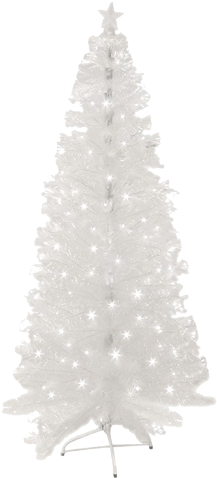 Árvore De Natal Com Led Branco Branca E Fibra Optica - Arvore De Natal Branca De Fibra Otica (429x500), Png Download