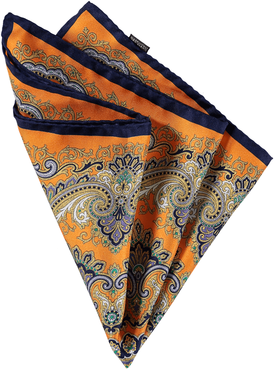 Menswear Accessories Silk Pocket Square Orange Paisley - Silk Pocket Square Paisley (891x1200), Png Download