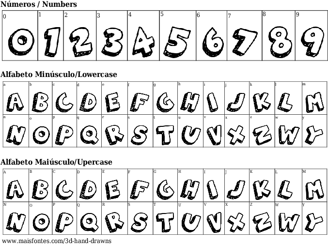 Fuente Detalles 3d Hand Drawns - Font (689x640), Png Download