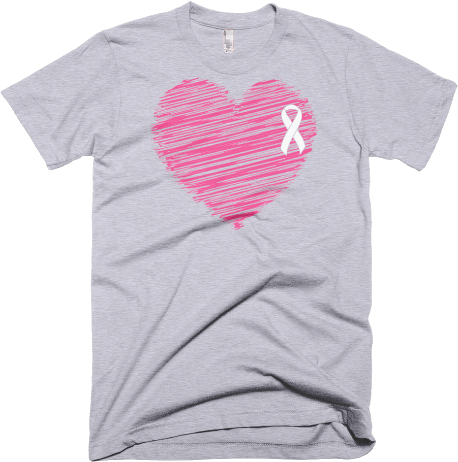 Breast Cancer Heart Ribbon T-shirt - Bell 47 Helicopter T-shirt - Personalized With Your (1000x1000), Png Download