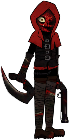 Red Hood Mask Off - Little Red Riding Hooded Mercenary (454x480), Png Download