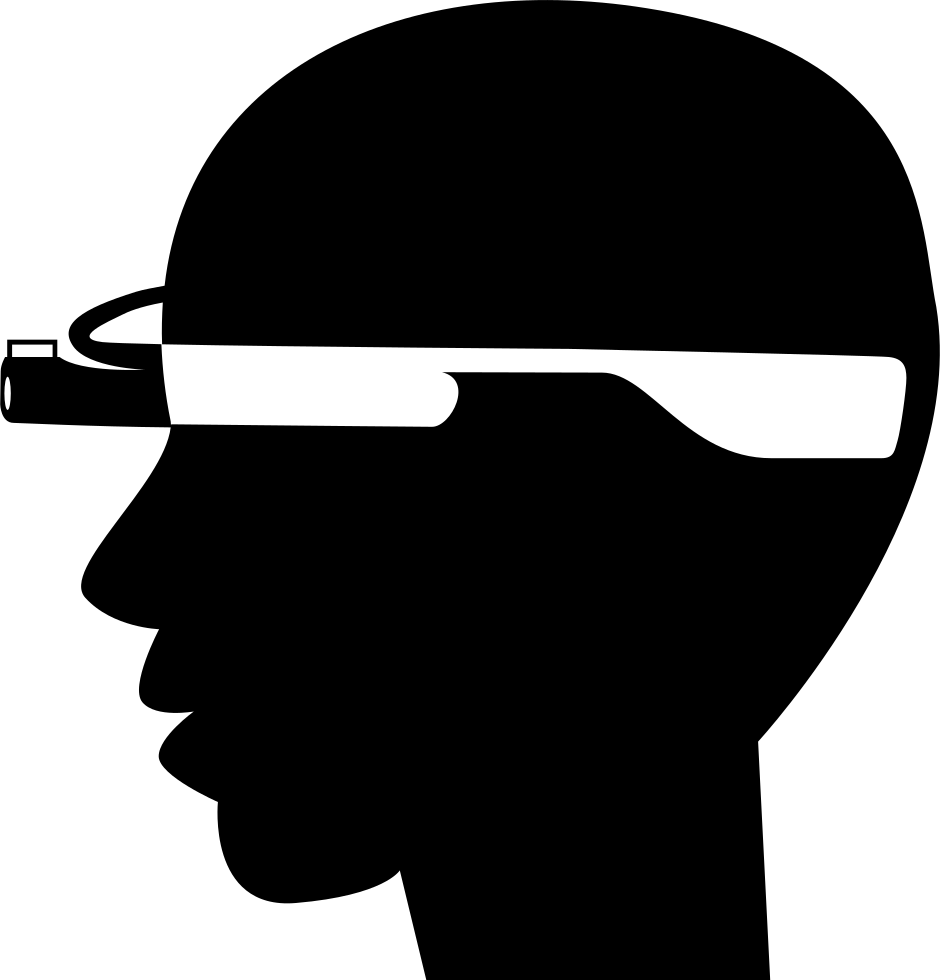 Bald Man Head Side With Google Glasses Comments - Smartglass Png (940x980), Png Download