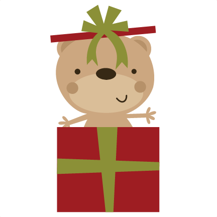 Bear In Present Svg File For Scrapbooking Christmas - Christmas Bear Png (432x432), Png Download