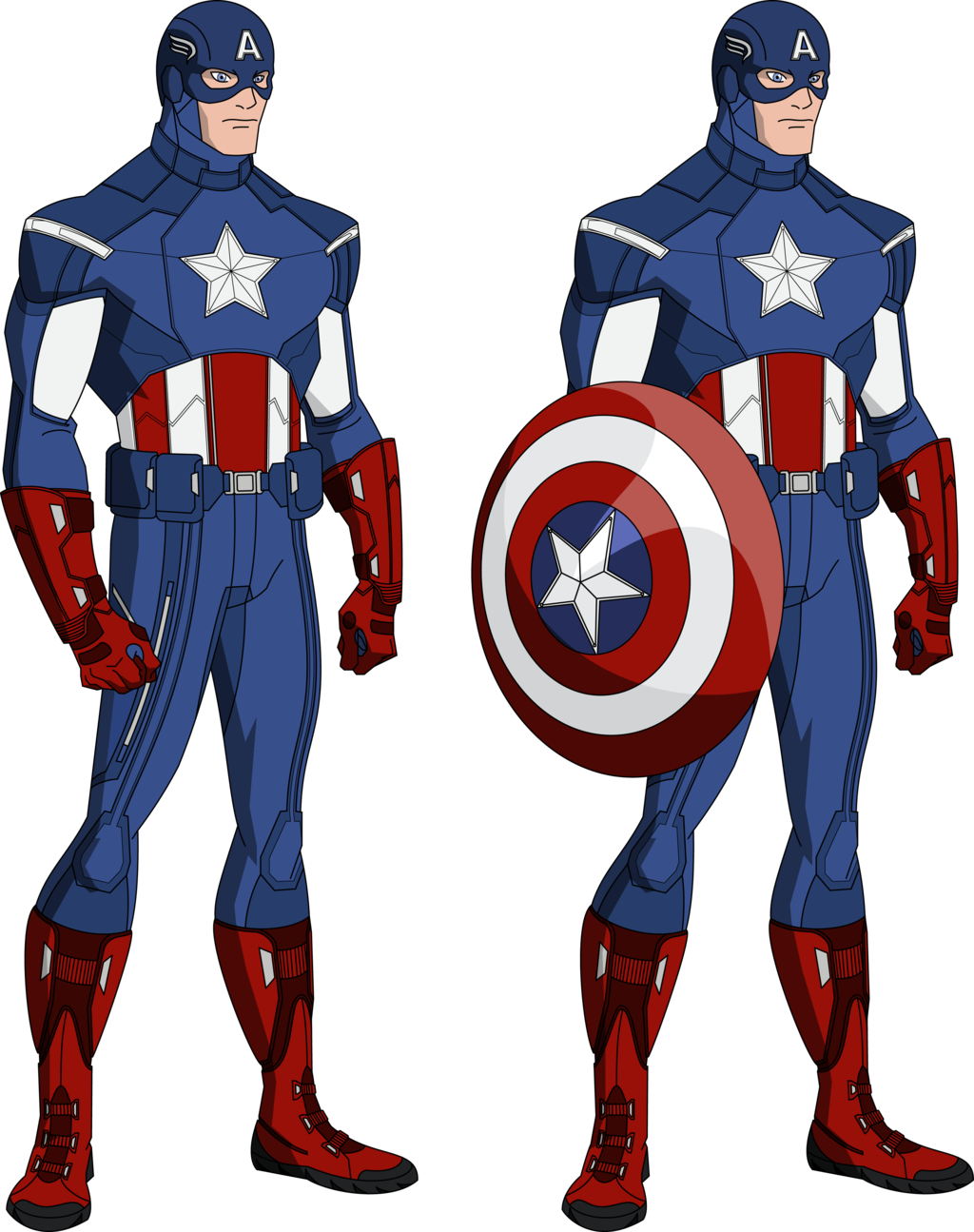 Download Vector Download America Drawing Comic - Captain America Avengers  Animated PNG Image with No Background 