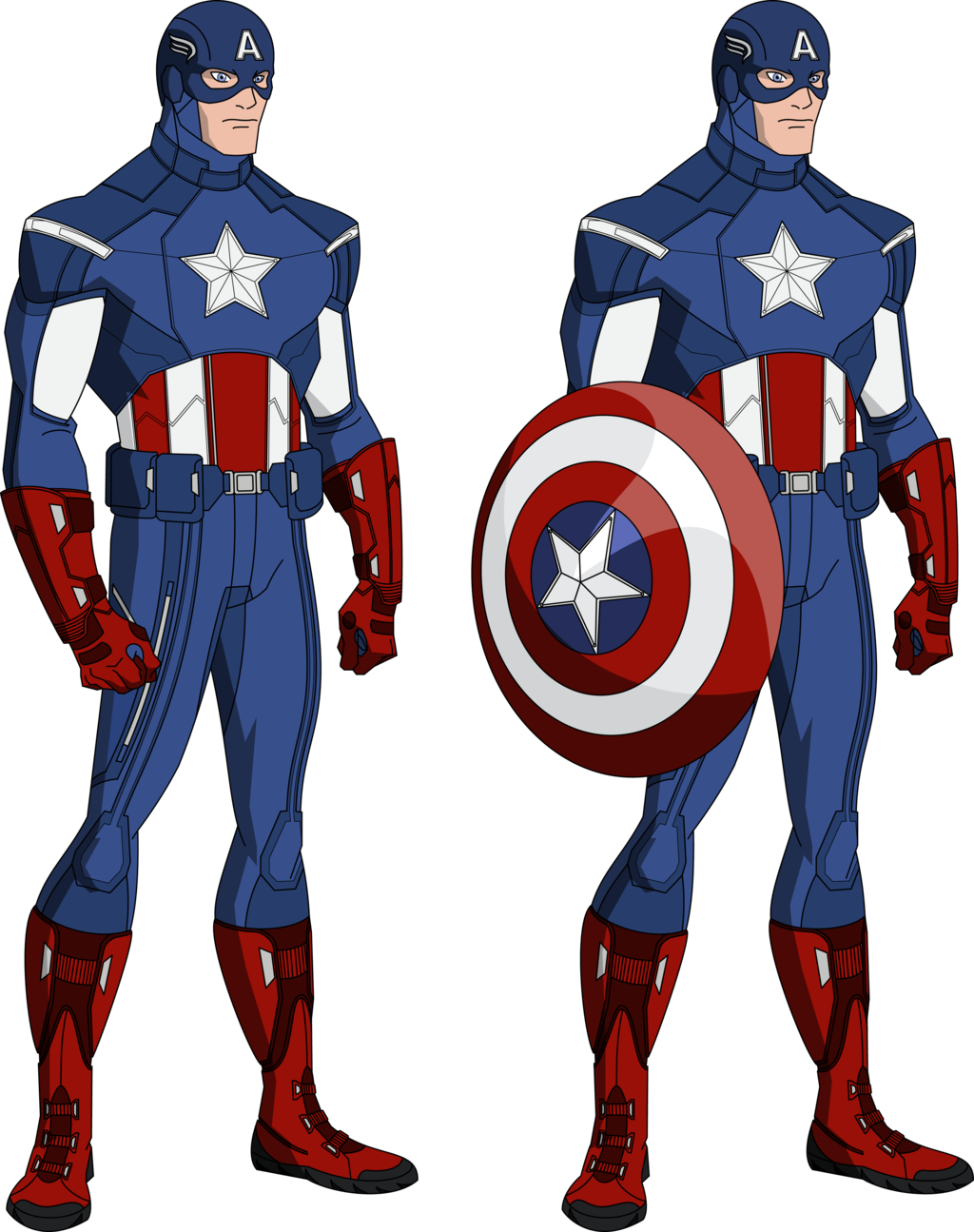 Vector Download America Drawing Comic - Captain America Avengers Animated (1024x1295), Png Download