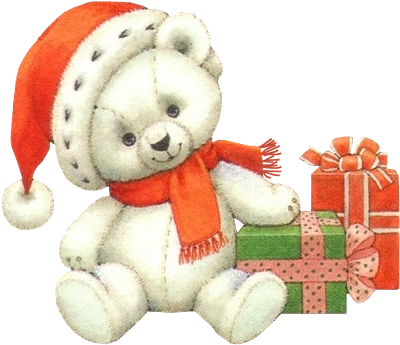 Natal Bear W Presentes St - Christmas Teddy Bear Clipart (438x380), Png Download
